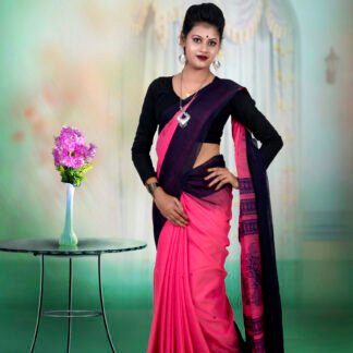 Pink Handloom Cotton Jamdani