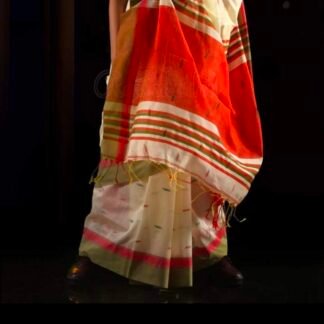 Powder yellow blended silk saree